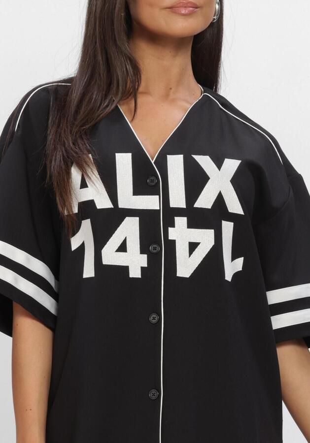ALIX THE LABEL Dames Jurken Ladies Woven Baseball Shirt Dress Zwart - Foto 3