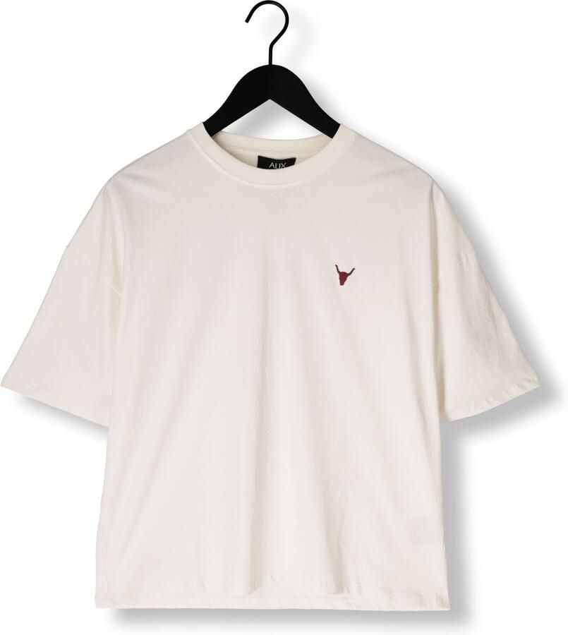 ALIX THE LABEL Dames Tops & T-shirts Back Logo T-shirt Gebroken Wit