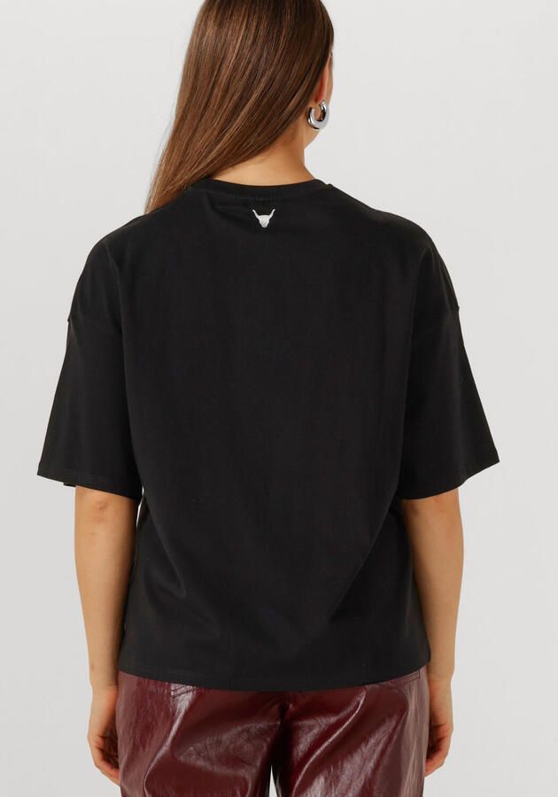 ALIX THE LABEL Dames Tops & T-shirts Foil Print T-shirt Zwart - Foto 2