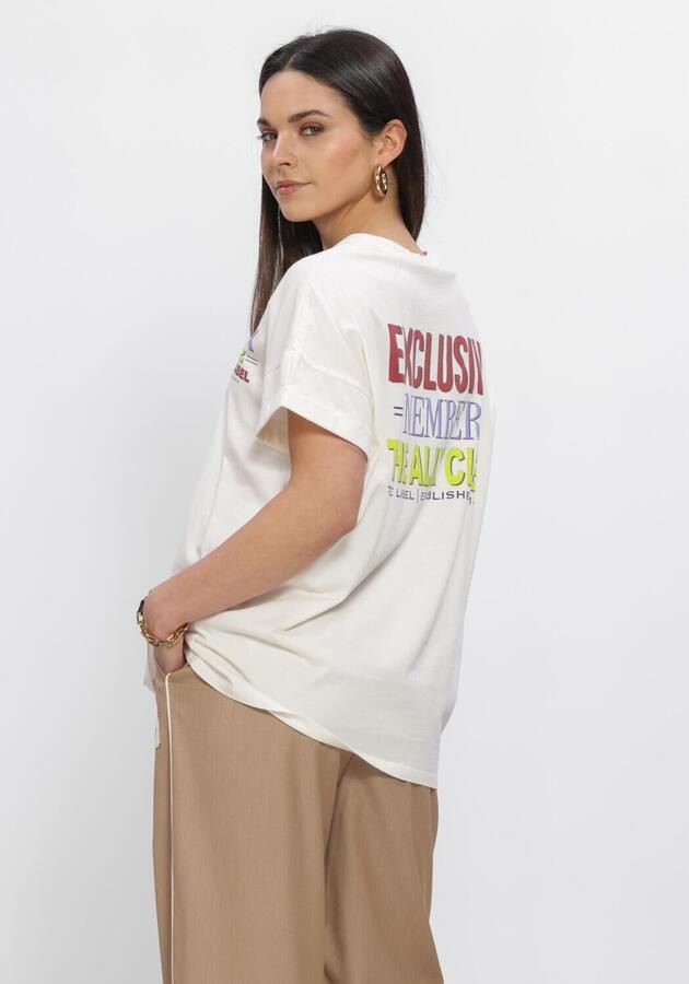 ALIX THE LABEL Dames Tops & T-shirts Ladies Knitted Alix Club T-shirt Ecru