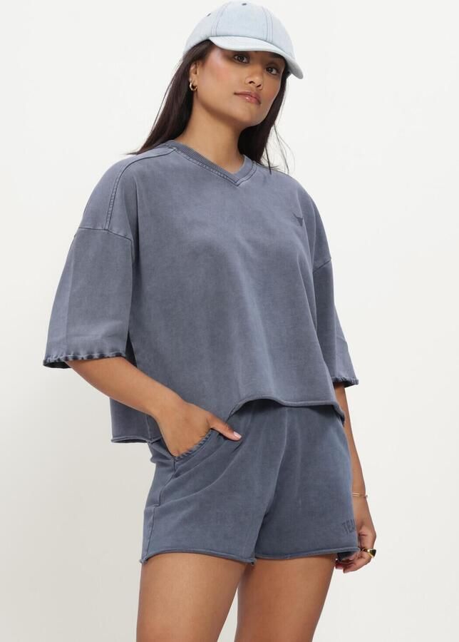ALIX THE LABEL Dames Tops & T-shirts Ladies Knitted Cut Seam Sweat T-shirt Blauw - Foto 3