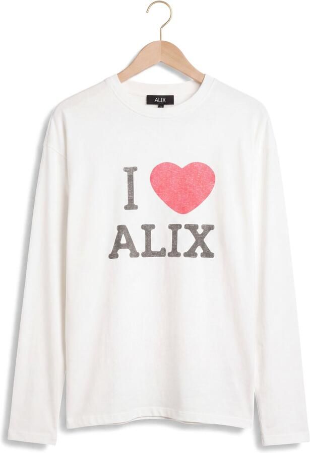 ALIX THE LABEL Dames Tops & T-shirts Ladies Knitted I Love Alix Longsleeve T-shirt Gebroken Wit - Foto 4
