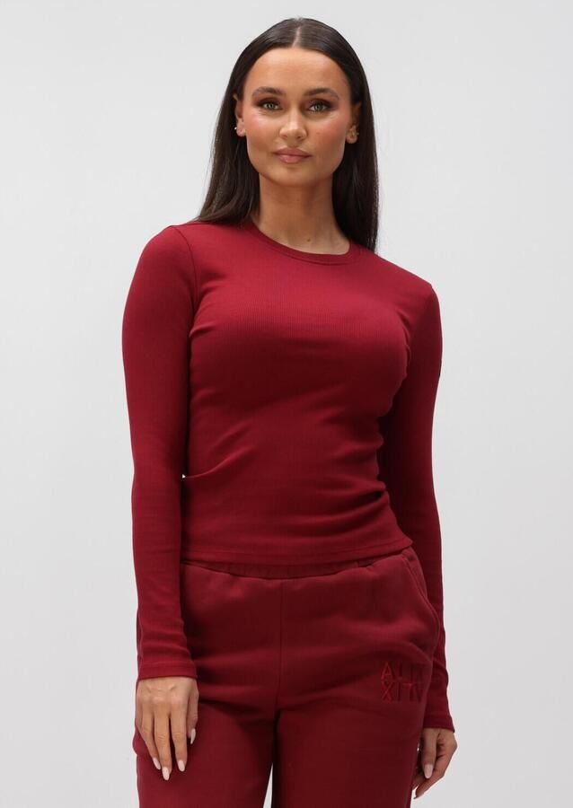 ALIX THE LABEL Dames Tops & T-shirts Ladies Knitted Longsleeve Top Rood