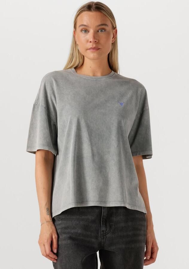 ALIX THE LABEL Dames Tops & T-shirts Ladies Knitted Print T-shirt Grijs - Foto 4