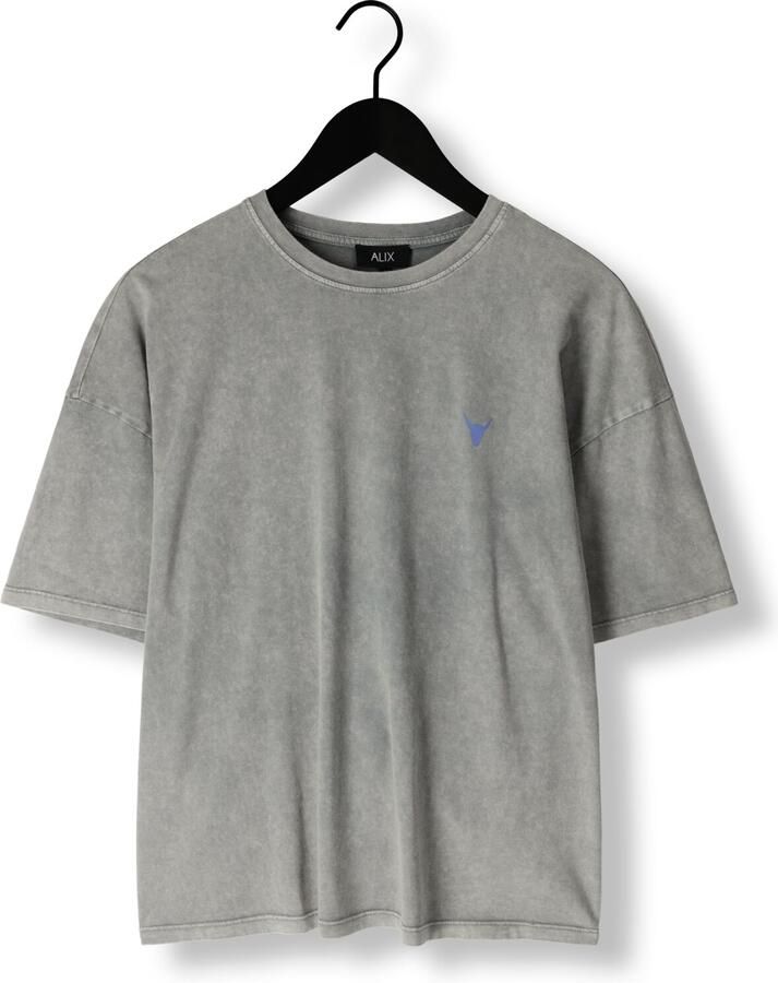 ALIX THE LABEL Dames Tops & T-shirts Ladies Knitted Print T-shirt Grijs