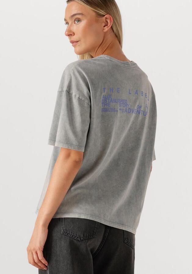 ALIX THE LABEL Dames Tops & T-shirts Ladies Knitted Print T-shirt Grijs - Foto 3
