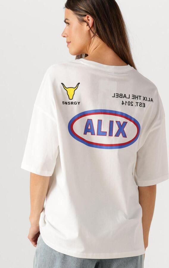 ALIX THE LABEL Dames Tops & T-shirts Ladies Knitted Racer T-shirt Wit - Foto 3