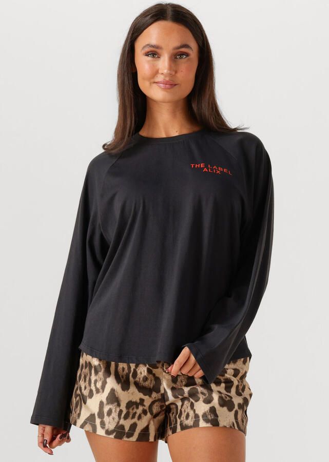 ALIX THE LABEL Dames Tops & T-shirts Ladies Knitted Raglan Longsleeve Zwart - Foto 4