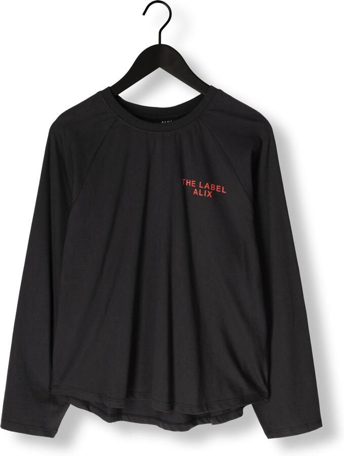 ALIX THE LABEL Dames Tops & T-shirts Ladies Knitted Raglan Longsleeve Zwart