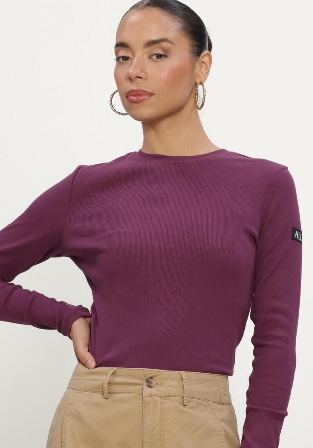 ALIX THE LABEL Dames Tops & T-shirts Ladies Knitted Rib Longsleeve T-shirt Plum - Foto 3