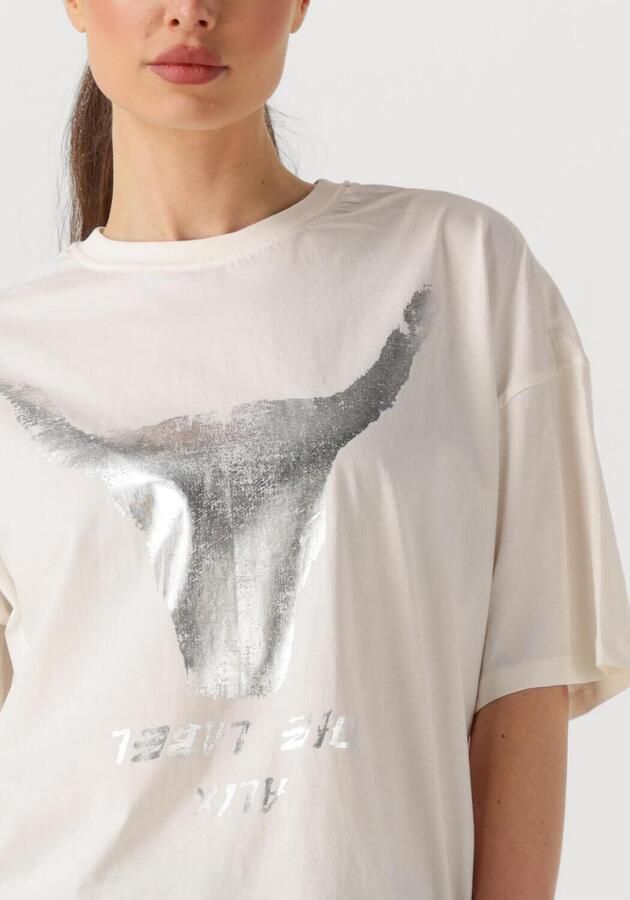 ALIX THE LABEL Dames Tops & T-shirts Ladies Knitted Silver Bull T-shirt Wit - Foto 2