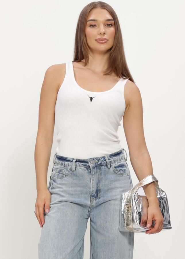 ALIX THE LABEL Dames Tops & T-shirts Ladies Knitted Tank Top Wit