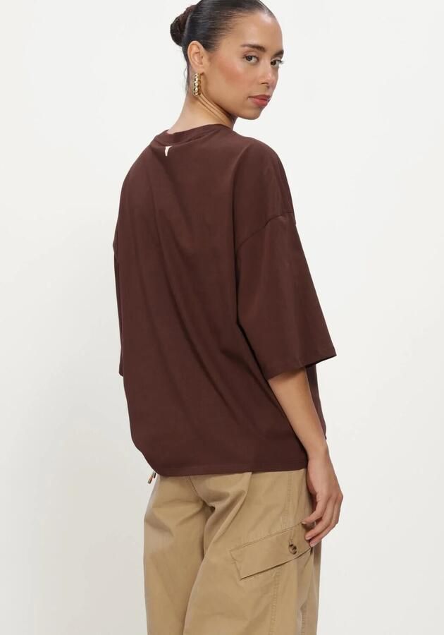 ALIX THE LABEL Dames Tops & T-shirts Ladies Knitted The Label Oversized T-shirt Bruin - Foto 2