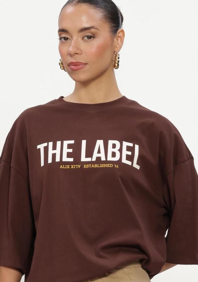 ALIX THE LABEL Dames Tops & T-shirts Ladies Knitted The Label Oversized T-shirt Bruin - Foto 3
