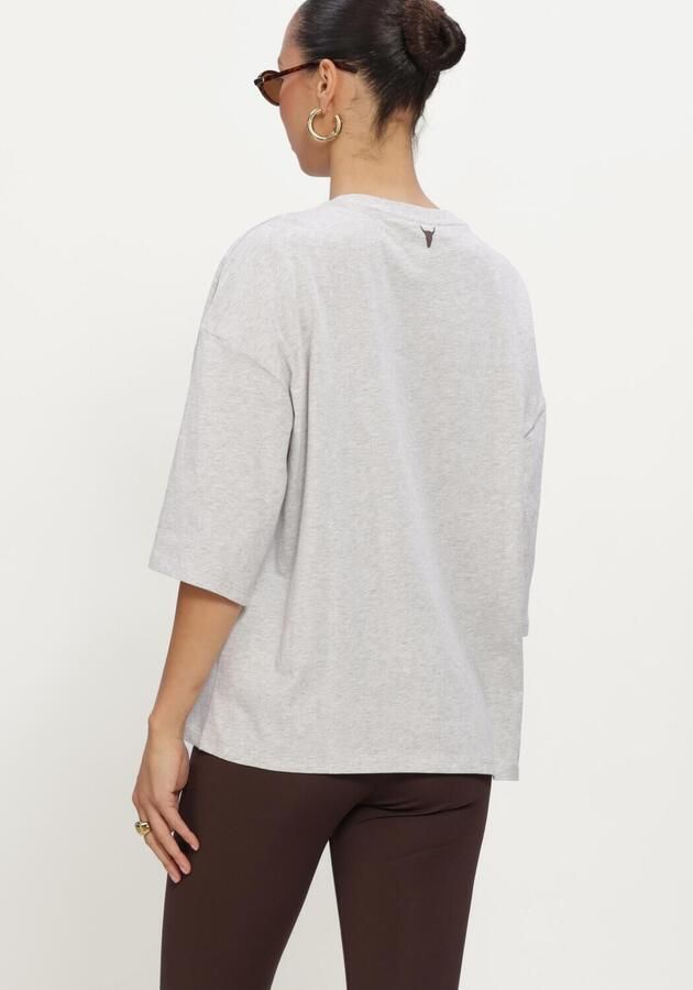 ALIX THE LABEL Dames Tops & T-shirts Ladies Knitted The Label Oversized T-shirt Lichtgrijs - Foto 3
