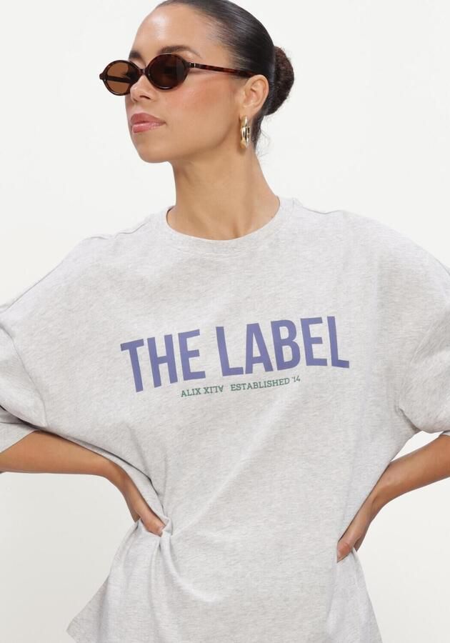 ALIX THE LABEL Dames Tops & T-shirts Ladies Knitted The Label Oversized T-shirt Lichtgrijs - Foto 4