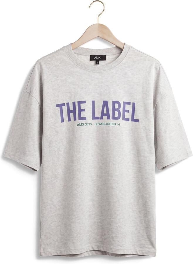 ALIX THE LABEL Dames Tops & T-shirts Ladies Knitted The Label Oversized T-shirt Lichtgrijs - Foto 2