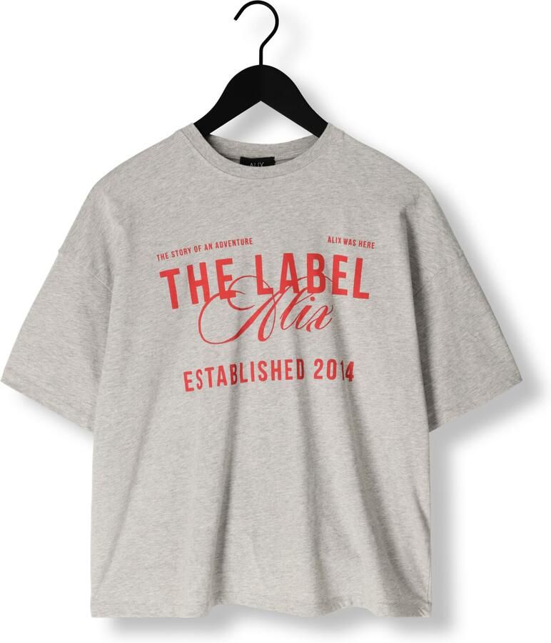 ALIX THE LABEL Dames Tops & T-shirts Ladies Knitted The Label T-shirt Lichtgrijs