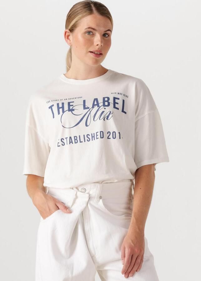 ALIX THE LABEL Dames Tops & T-shirts Ladies Knitted The Label T-shirt Wit - Foto 4