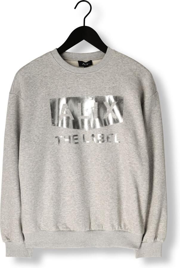 ALIX THE LABEL Dames Truien & Vesten Foil Logo Sweater Grijs - Foto 3