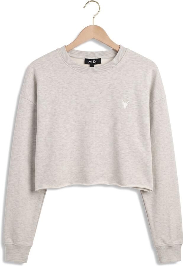 ALIX THE LABEL Dames Truien & Vesten Ladies Knitted Back Print Sweater Lichtgrijs - Foto 3