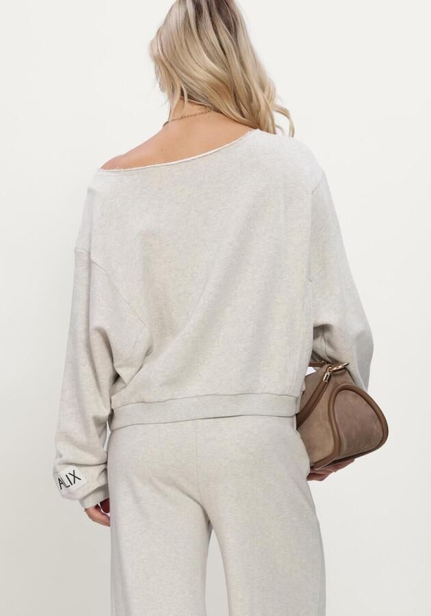 ALIX THE LABEL Dames Truien & Vesten Ladies Knitted Badwing Sweater Lichtgrijs - Foto 3