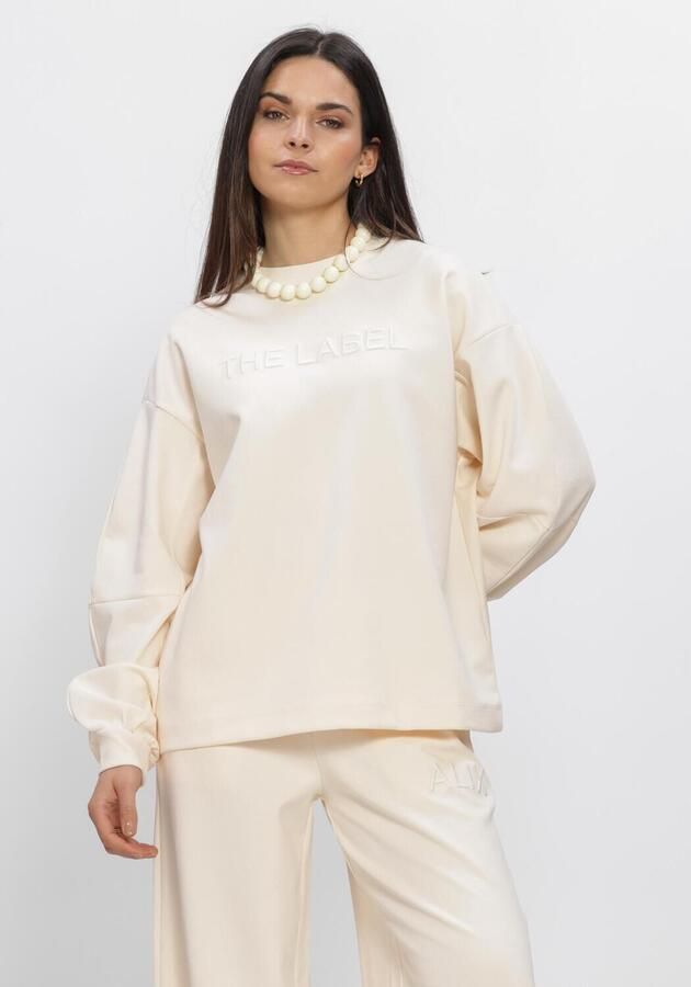 ALIX THE LABEL Dames Truien & Vesten Ladies Knitted Balloon Sleeve Sweater Creme