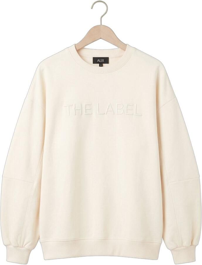 ALIX THE LABEL Dames Truien & Vesten Ladies Knitted Balloon Sleeve Sweater Creme - Foto 2