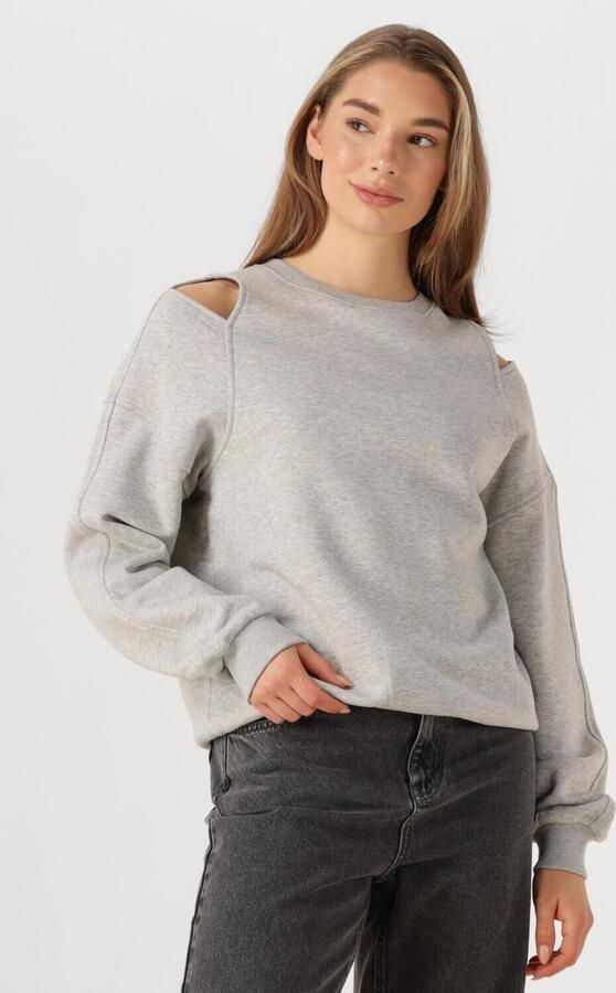 ALIX THE LABEL Dames Truien & Vesten Ladies Knitted Cut Out Sweater Grijs - Foto 4