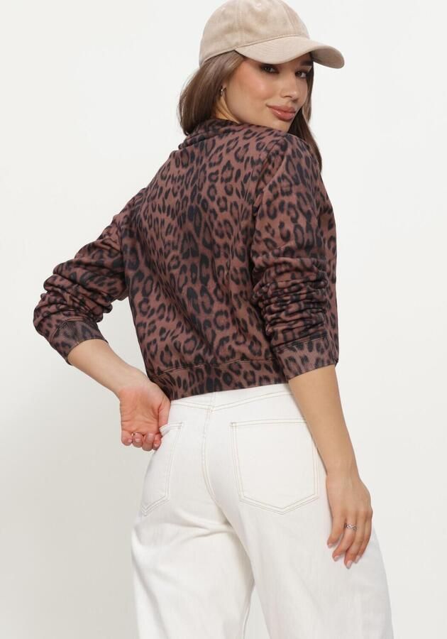 ALIX THE LABEL Dames Truien & Vesten Ladies Knitted Leopard Sweater Bruin - Foto 4