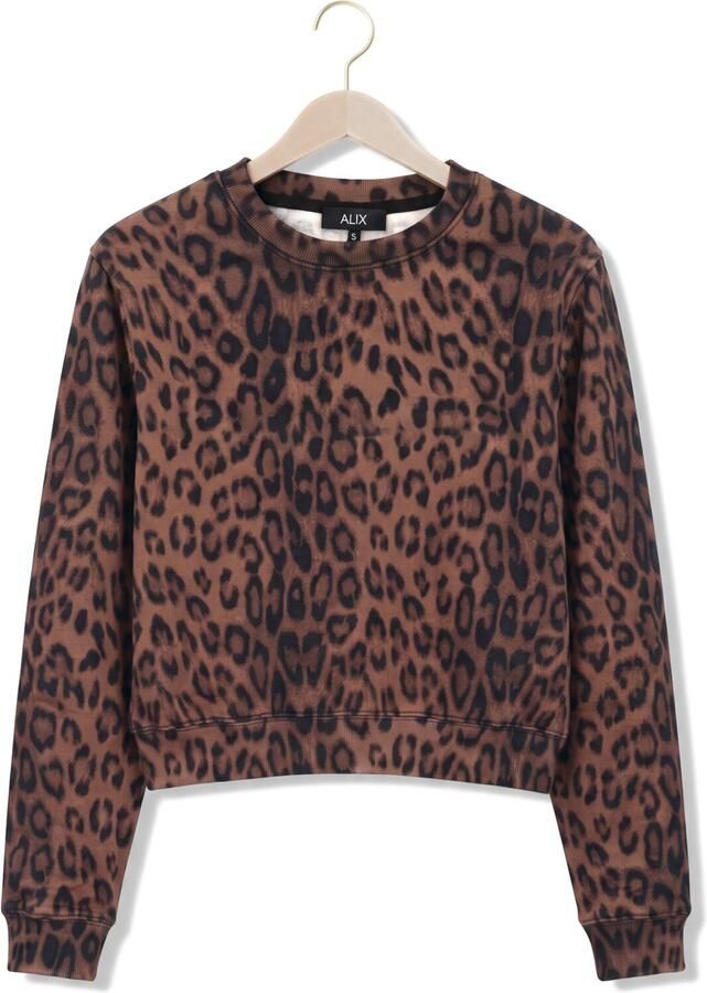 ALIX THE LABEL Dames Truien & Vesten Ladies Knitted Leopard Sweater Bruin - Foto 2