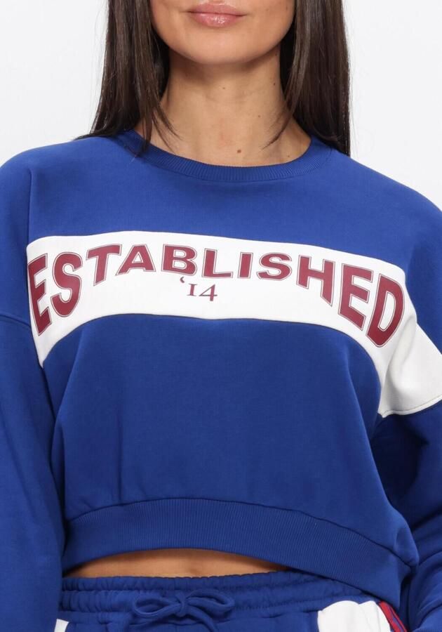 ALIX THE LABEL Dames Truien & Vesten Ladies Knitted Logo Tape Sweater Blauw - Foto 4