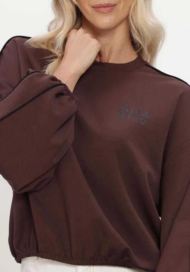 ALIX THE LABEL Dames Truien & Vesten Ladies Knitted Piping Sweater Bruin - Foto 4