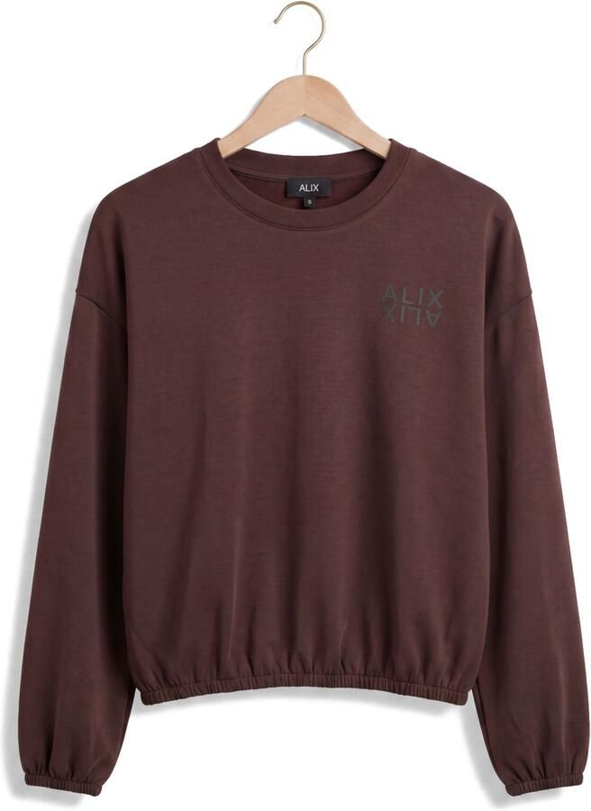 ALIX THE LABEL Dames Truien & Vesten Ladies Knitted Piping Sweater Bruin - Foto 2