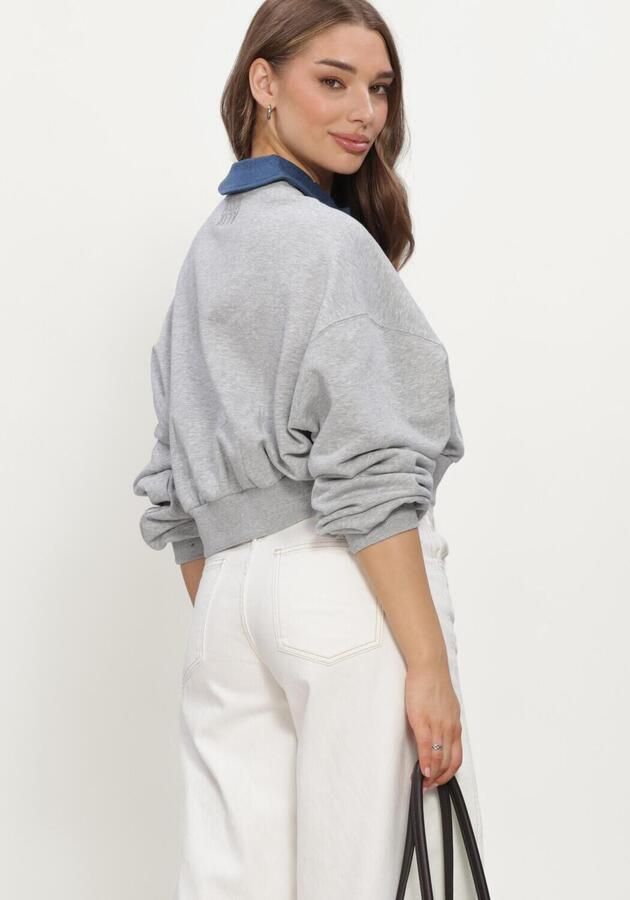 ALIX THE LABEL Dames Truien & Vesten Ladies Knitted Polo Sweater Grijs - Foto 3