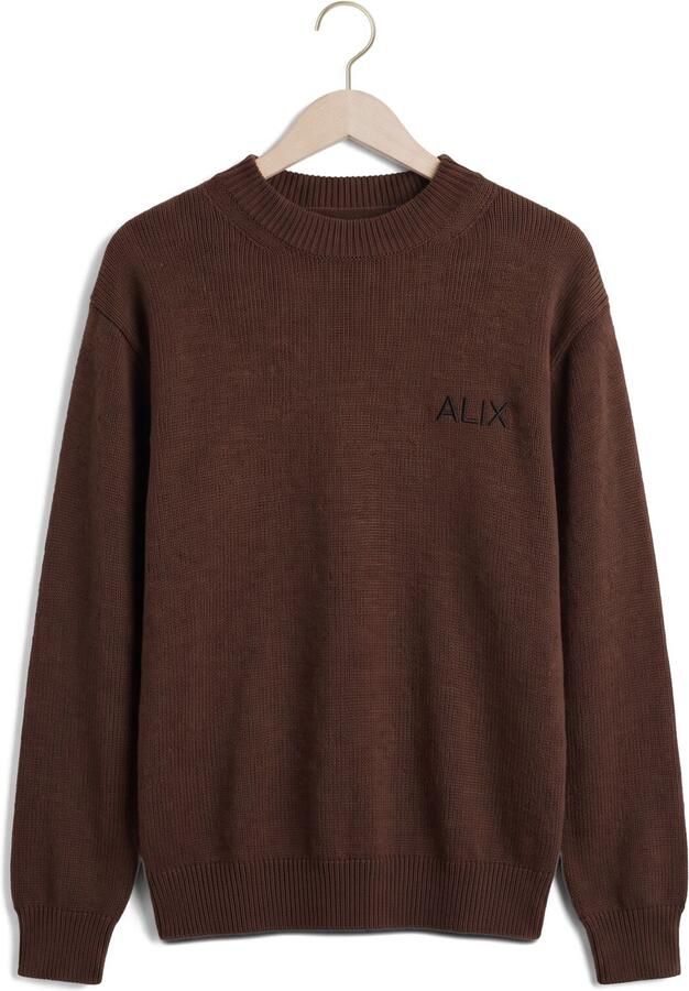 ALIX THE LABEL Dames Truien & Vesten Ladies Knitted Shoulder Pads Pullover Bruin - Foto 4
