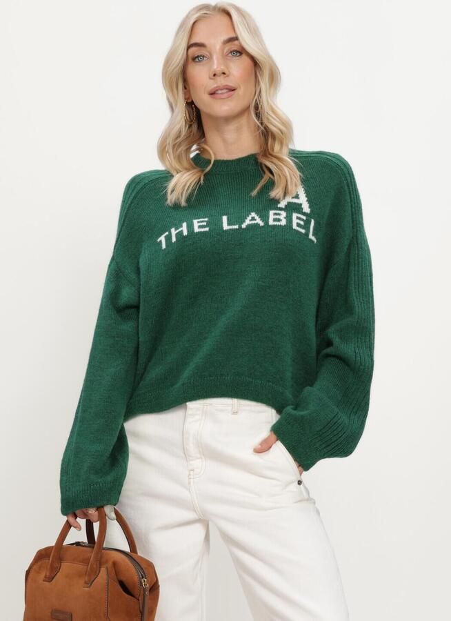 ALIX THE LABEL Dames Truien & Vesten Ladies Knitted The Label Pullover Donkergroen