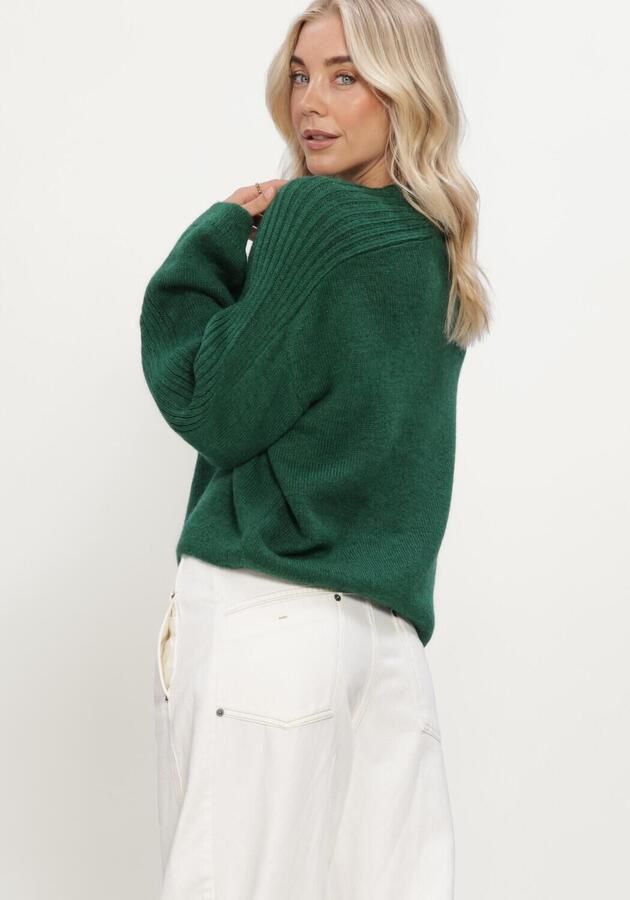ALIX THE LABEL Dames Truien & Vesten Ladies Knitted The Label Pullover Donkergroen - Foto 2