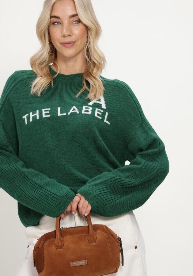 ALIX THE LABEL Dames Truien & Vesten Ladies Knitted The Label Pullover Donkergroen - Foto 3