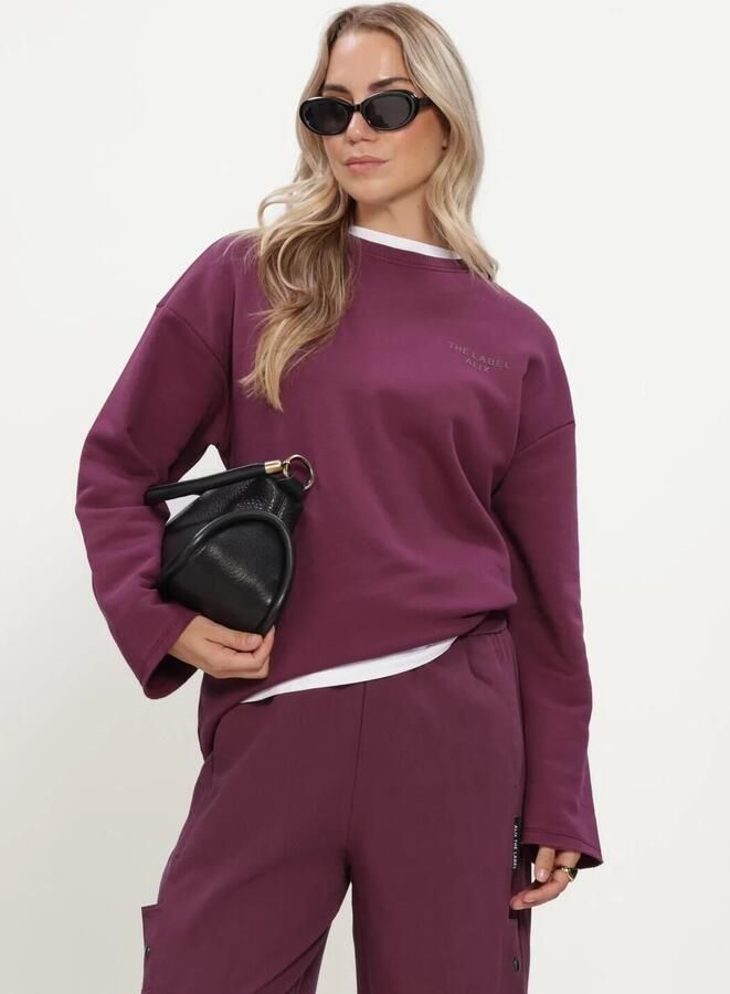ALIX THE LABEL Dames Truien & Vesten Ladies Knitted The Label Sweater Bordeaux
