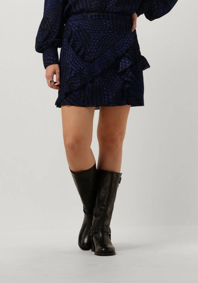ALIX THE LABEL Dames Rokken Graphic Raffle Skirt Donkerblauw
