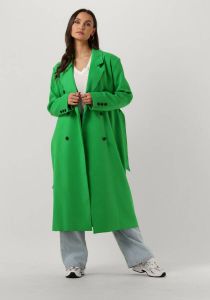 Alix the Label Groene Mantel Ladies Wovn Long Trench Coat