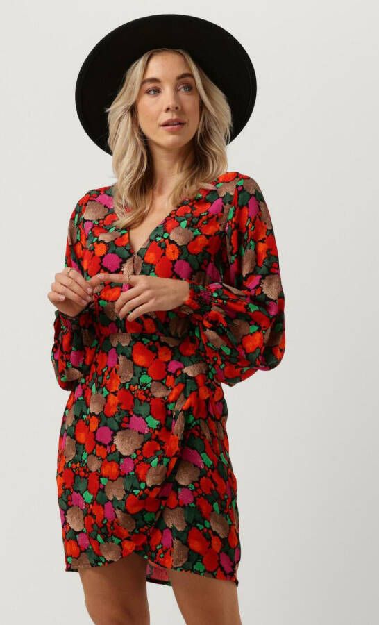 Alix the Label Multi Mini Jurk Fake Wrap Flower Dress