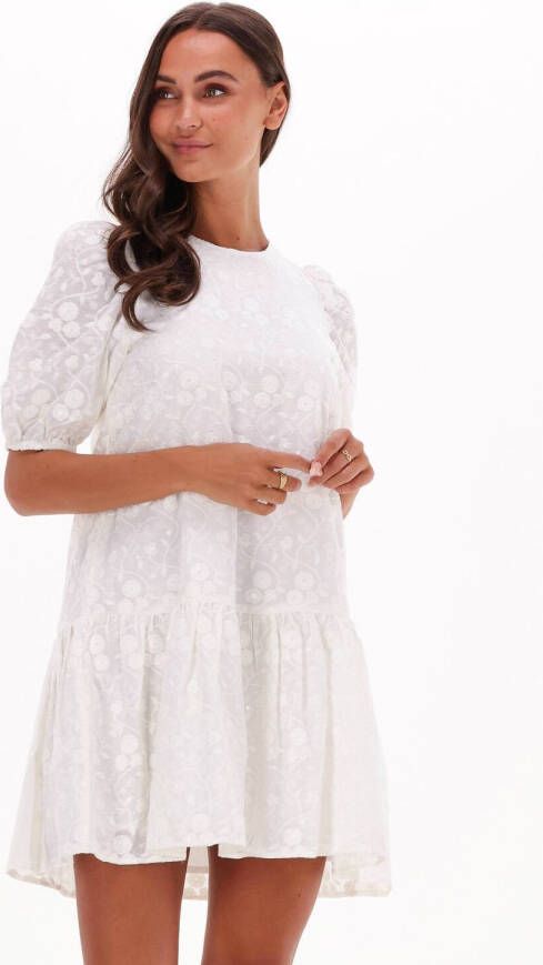 Alix the Label Witte Mini Jurk Ladies Woven Sequin Broderie Dress