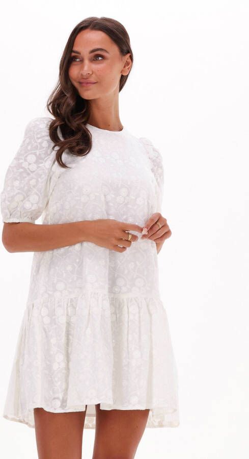 Alix the Label Witte Mini Jurk Ladies Woven Sequin Broderie Dress