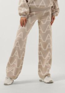 Alix the Label Zand Wijde Broek Ladies Knitted A Jacquard Pants