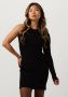 ALIX THE LABEL Dames Jurken Ladies Knitted Asymmetric Dress Zwart - Thumbnail 1