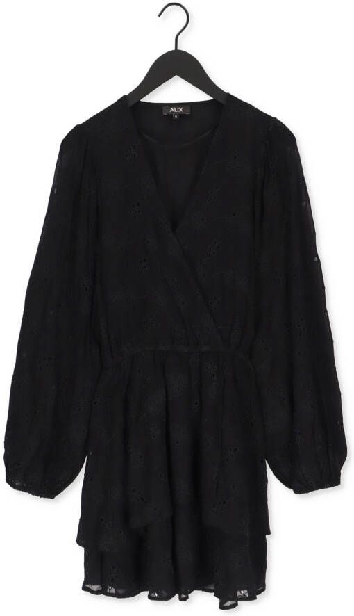 Alix the Label Zwarte Mini Jurk Ladies Woven Broderie Chiffon Dress