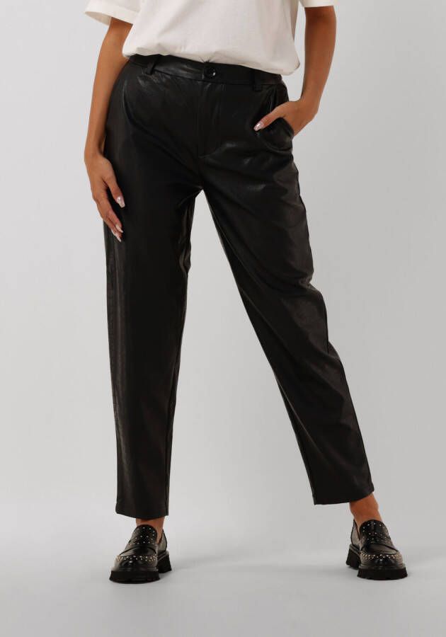 Alix the Label Zwarte Pantalon Ladies Woven Faux Croco Mom Pants