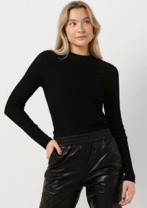 Alix the Label Zwarte Top Ladies Knitted Rib Turtle Neck Top